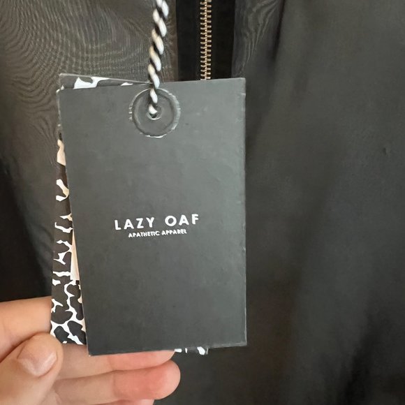 NWT Lazy Oaf Black Sheer Zippy Sweatshirt Size S/M - Picture 5 of 6